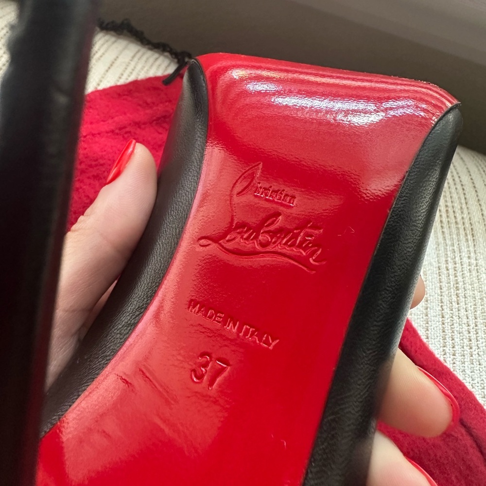 CHRISTIAN LOUBOUTIN Kate 100 Black Nappa Heels - Picture 6 of 12